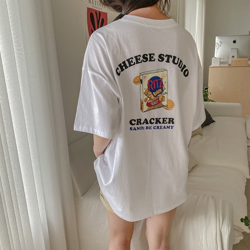 치즈 크래커 반팔 여름 티셔츠